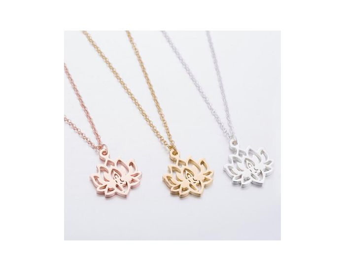 THE GOOD KARMA SHOP Collier Fleur de Lotus Sacr� - Or Rose Or Rose (1)
