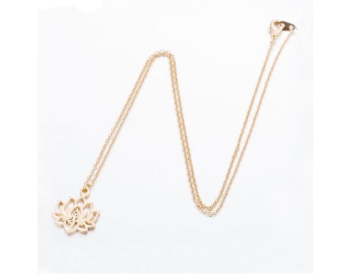 THE GOOD KARMA SHOP Collier Fleur de Lotus Sacr� - Or Rose Or Rose (3)
