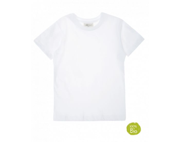 JOYAH Lot 2 t-shirt Enfant 100% Coton Bio - Blanc & Bleu Marine (2)
