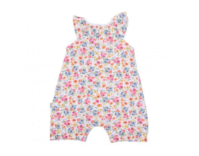SEVIRA KIDS Combishort B�b� Fille en Coton Bio, Fleurs (1)