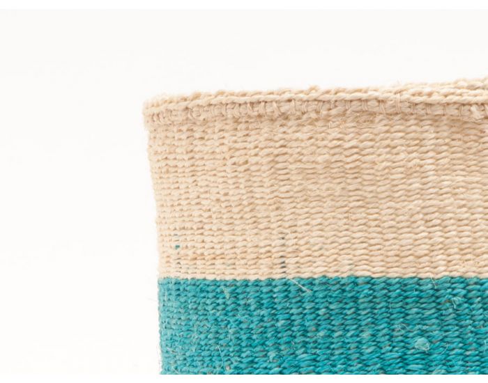 THE BASKET ROOM Lazima Le Panier Tiss� Turquoise et Sisal Clair Equitable (1)