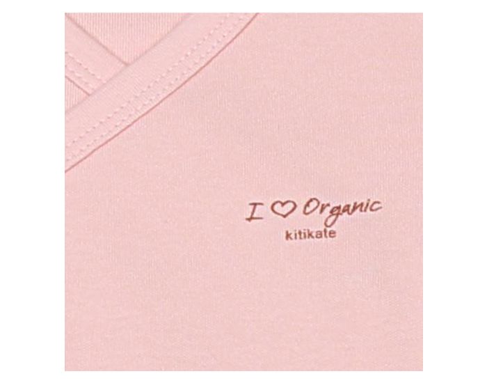 SEVIRA KIDS Body Kimono en Coton Biologique - Basic Manches Courtes Rose (2)