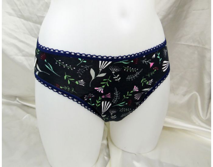 BIOLUNES Culotte menstruelle en coton bio - Bleu - M�dium (4)