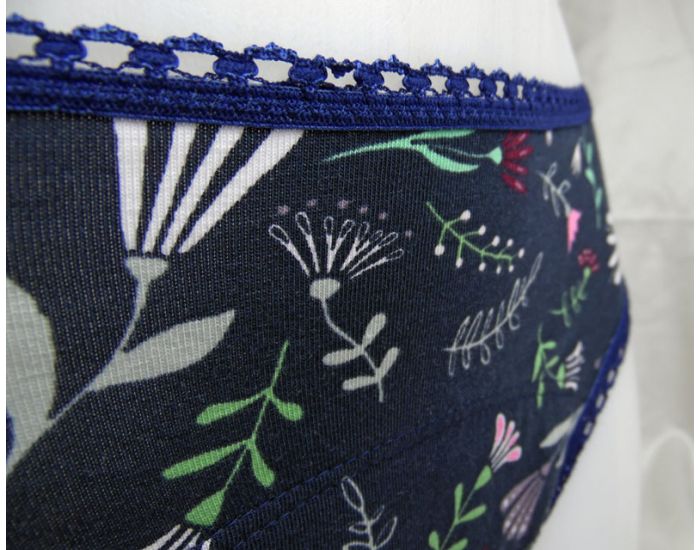 BIOLUNES Culotte menstruelle en coton bio - Bleu - M�dium (7)