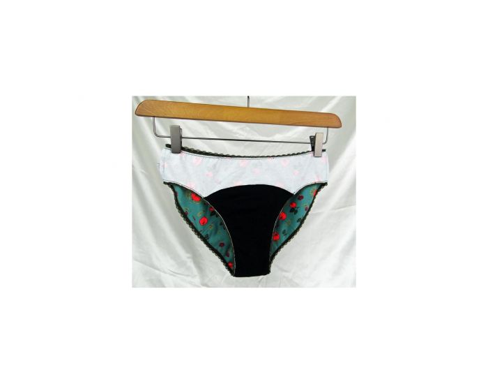 BIOLUNES Culotte Menstruelle en Coton Bio - Fleuri - Mini (2)