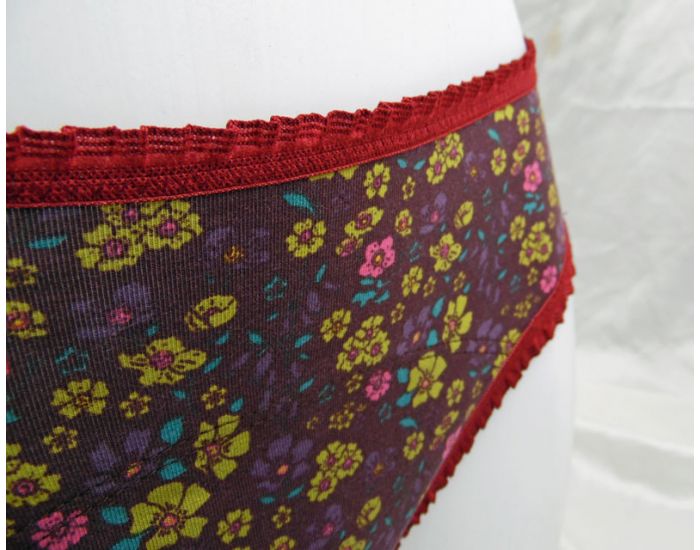 BIOLUNES Culotte Menstruelle en Coton Bio - Fleuri - Mini (4)
