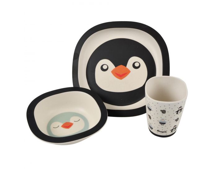 SEVIRA KIDS Coffret Repas B�b� en Bambou, Pingouin (4)