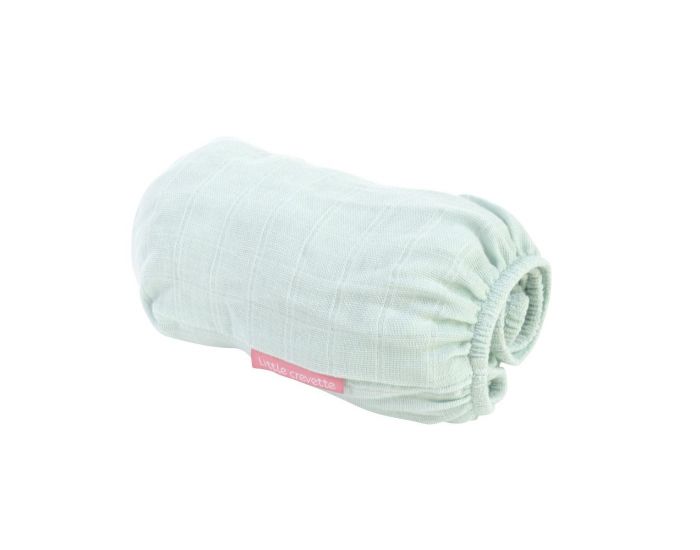 LITTLE CREVETTE Drap-Housse En Lange - Bleu Brume (2)