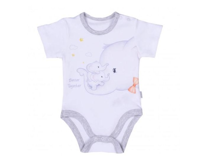 SEVIRA KIDS Ensemble b�b� body et shorty en coton bio - �l�phant (1)