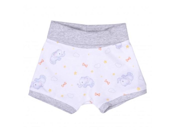 SEVIRA KIDS Ensemble b�b� body et shorty en coton bio - �l�phant (2)