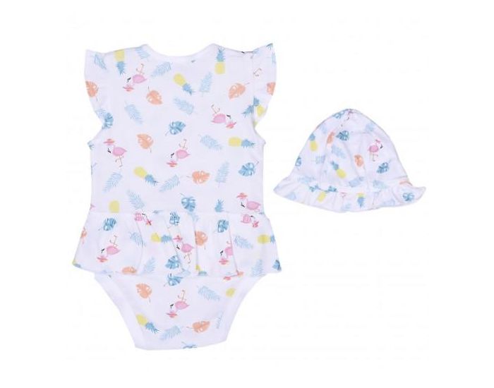 SEVIRA KIDS Body robe et chapeau en coton bio, Tropi (1)