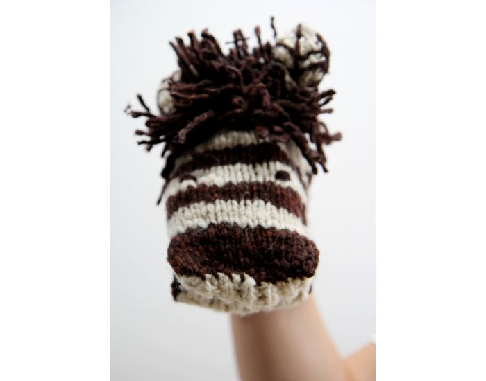 KENANA KNITTERS Gant Marionnette Z�bre Laine Fait Main Equitable (1)