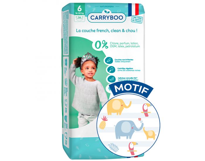 CARRYBOO Pack conomique X6 - Couches Ecologiques French, Clean & Chou (7)