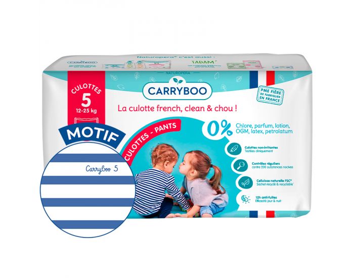 CARRYBOO Pack X5 - Culottes d'apprentissage Ecologiques French, Clean & Chou (2)