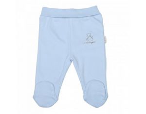 SEVIRA KIDS Pantalon bébé à pieds en coton bio, BASIC Bleu