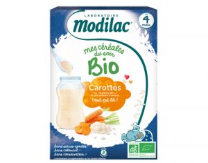 MODILAC Mes Céréales Bio du Soir Carottes - 250 g - Dès 4 mois