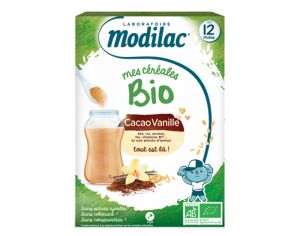 MODILAC Mes Céréales Bio Cacao Vanille - 250 g - Dès 12 mois