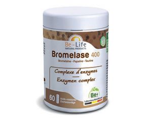 BE-LIFE Bromelase 400 (bromelaïne - papaïne - taurine)  - 60 gélules