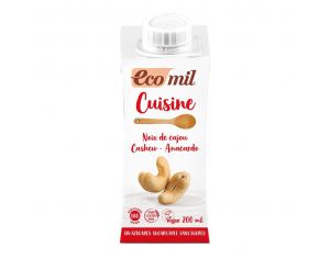 ECOMIL Crème Cuisine Noix de Cajou Nature Bio - 200ml