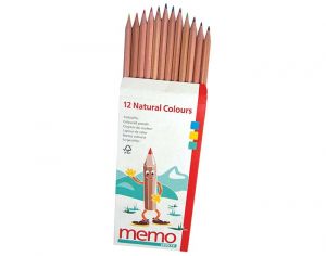 MEMO 12 Grands Crayons FSC de Couleur