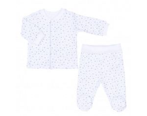 SEVIRA KIDS Pyjama Bébé 2 Pièces en Coton Bio - Étoiles Bleu