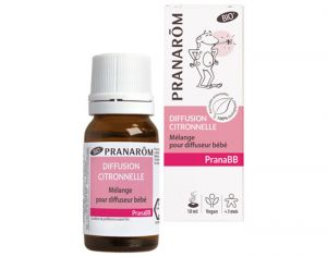 PRANAROM PranaBB - Mélange Bio pour Diffuseur - Diffusion Citronnelle - 10 ml - Dès 3 mois  
