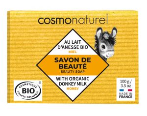 COSMO NATUREL Savon au Lait d'Anesse - Miel Sans Parfum - 100 g