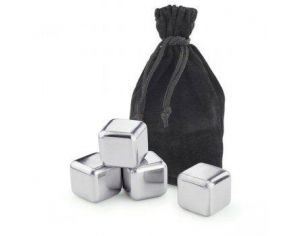 CONTENTO Glaçons en Inox - 4 Cubes