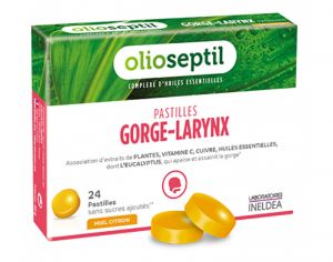 OLIOSEPTIL Complément Alimentaire Pastilles Gorge Larynx - Miel Citron