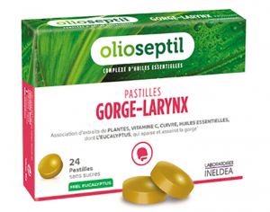 OLIOSEPTIL Complément Alimentaire Pastilles Gorge Larynx - Miel Plantes