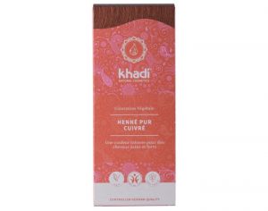 KHADI Coloration Naturelle aux Plantes - Henné Pur Cuivré - 100 g