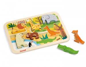 JANOD Puzzle Chunky Zoo - Dès 18 mois