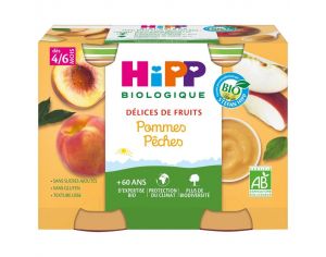 HIPP Délices de Fruits Pommes Pêches - 2 x 190g - Dès 4 mois