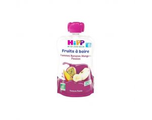 HIPP Fruits à boire Gourde Pommes Bananes Mangues Passion - 6 x 90g - Dès 6 mois