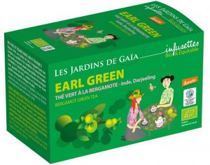 LES JARDINS DE GAIA Thé Vert Earl Green - Infusettes