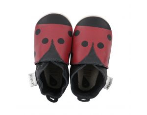 BOBUX Chaussons en cuir Bobux soft soles - Coccinelle rouge/noir S - 16-17