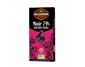 BELLEDONNE Tablette Noir 74% Fourrée Cassis Bio - 100 g