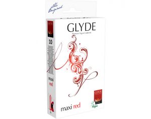 GLYDE Préservatifs en Latex Naturel Vegan - Maxi Rouge - Pack de 10