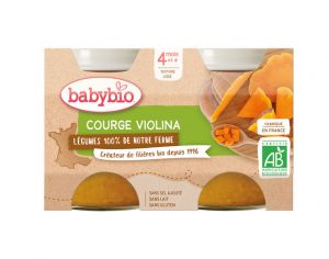 BABYBIO Mes Légumes - 2x130g Courge Violina de notre Ferme - Dès 6 mois