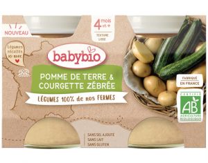 BABYBIO Mes Légumes - 2x130g Pomme de Terre - Courgettes - 4 mois