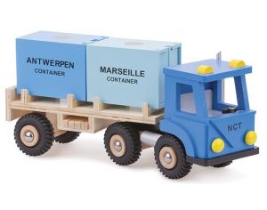NEW CLASSIC TOYS Camion avec 2 containers - Ds 3 ans