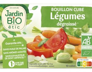 JARDIN BIO Bouillon Cube Légumes Dégraissé Sans Huile de Palme - 10 x 9 g