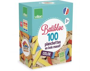 VILAC Batibloc Color 100 Planchettes Bois Colorée - Dès 3 ans