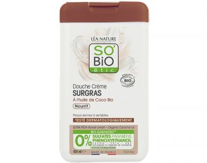 SO'BIO Douche Crème Surgras à l'Huile de Coco Bio - 450 ml