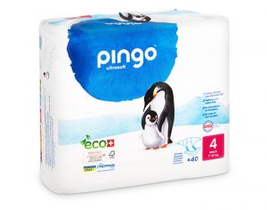 PINGO Pack x2 Couches Écologiques Ultra Soft T4 / 7-18Kg / 2 x 40 couches