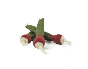 PAPOOSE TOYS Mini Légumes en Laine Feutrée - 3 Radis - Dès 3 Ans