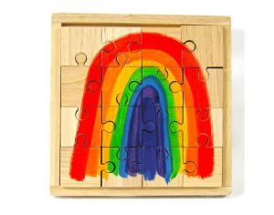 PAPOOSE TOYS Puzzle en Bois Rainbow 16 Pièces - Dès 3 ans