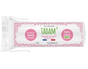 TADAM Disques de Coton 100% Bio - Rond - 70 unités