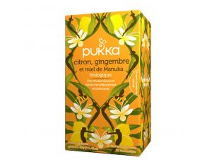 PUKKA Infusion Bio Citron, Gingembre et Miel de Manuka - 20 sachets 