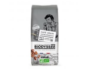 BIODYSSéE Café Grain 100% Arabica Médium Bio - 250g